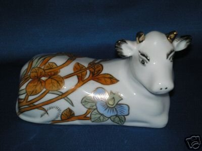 PAINTED COW BUTTER DISH LID AS SHOWN