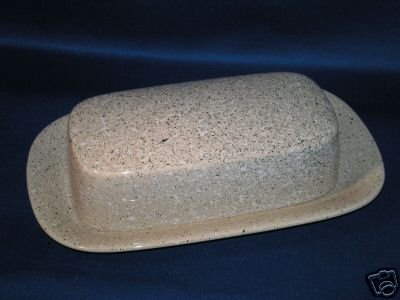 COVERED BUTTER DISH~MIKASA ULTRASTONE