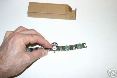 Women's Silver and Turquoise Watch