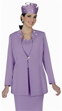 Woman's Francessca Bellini 27273 Embellished Neckline 2pc Suit