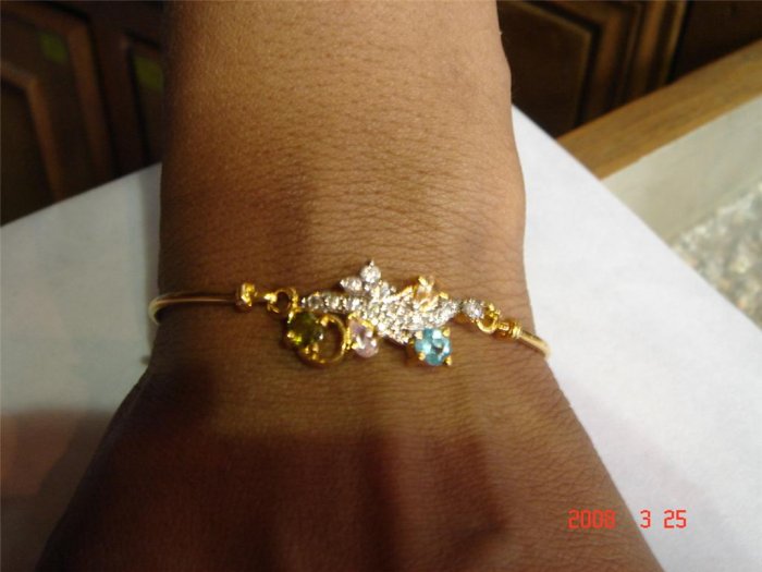 indian designer handmade twotone cz bracelet multicolour