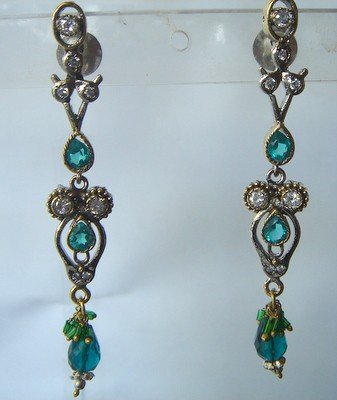 natural ruby antique style cz dangler earing jewelery