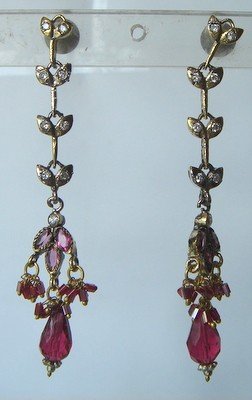 natural emerald antique style cz dangler earing jewelery