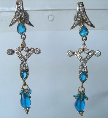 pink matching antique style cz dangler earing jewelery