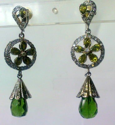 natural ruby gemstone handmade dangler earing jewelery
