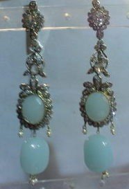 pink matching antique style cz dangler earing jewelery