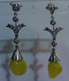 green matching antique style cz dangler earing jewelery
