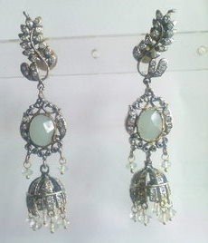 golden matching antique style cz chandelier earing jewelery