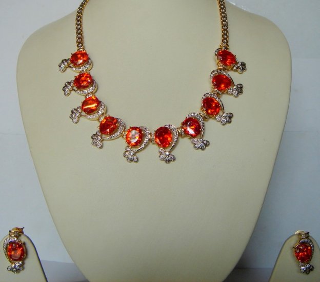 cz peach matching antique style chandelier earing jewelery