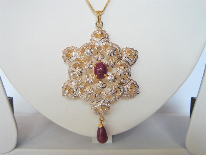 natural ruby cz matching antique style dangler earing jewelery