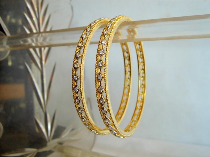 fine cz India Handmade twotone necklace earing jewelery