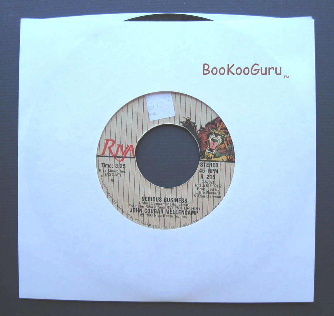 John Cougar Mellencamp,Riva 45 RPM,Pink Houses,Serious Business, 45 Record