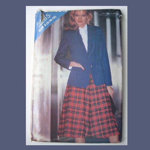 Butterick Vintage Sewing Pattern, #3285, Size A (8-10-12), See & Sew, Misses Jacket & Skirt
