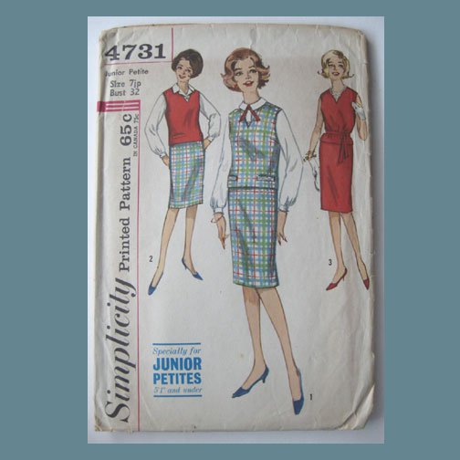 Simplicity Vintage Sewing Pattern, #4731, Size 7 jp, JP's Top, Skirt & Blouse