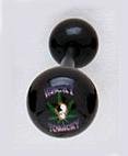 14 GAUGE "WACKY TOBACKY" POT LEAF BLACK FLEXI TONGUE RING BARBELL BODY JEWELRY