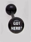 14 GAUGE LOGO " GOT HERB? " BAD WORD BLACK FLEXI TONGUE RING BARBELL BODY JEWELRY