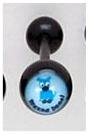 14 GAUGE BAD WORD " DOG WANNA BONE " LOGO BLACK FLEXI TONGUE RING BARBELL BODY JEWLERY