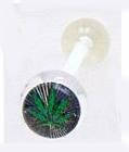 14 GAUGE GREEN POT LEAF BLACK & WHITE BACK GROUND CLEAR FLEXI TONGUE RING BARBELL BODY JEWELRY