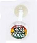 14 GAUGE BAD WORD " GOD MADE GRASS MAN MADE BOOZE " CLEAR FLEXI TONGUE RING BARBELL BODY JEWELRY