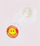 14 GAUGE LOGO BAD WORD " I TOOK MY PROZAC " SMILEY FACE CLEAR FLEXI TONGUE RING BARBELL BODY JEWELRY