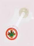 14 GAUGE LOGO POT LEAF RED CROSS CLEAR FLEXI TONGUE RING BARBELL BODY JEWELRY