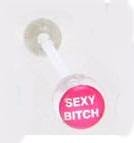 14GAUGE BAD WORD " SEXY BITCH " CLEAR FLEXI TONGUE RING BARBELL BODY JEWELRY