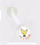 14 GAUGE BAD WORD LOGO " COCK TEASER " CLEAR FLEXI TONGUE RING BARBELL BODY JEWELRY