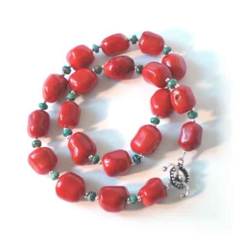 Chunky Coral & Turquoise Necklace