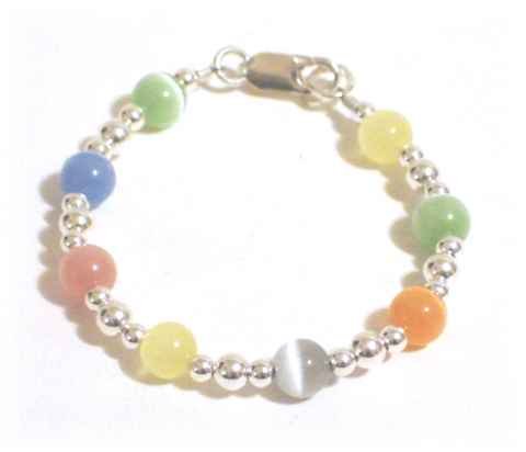 Baby Cat's Eye and Sterling Silver Bracelet