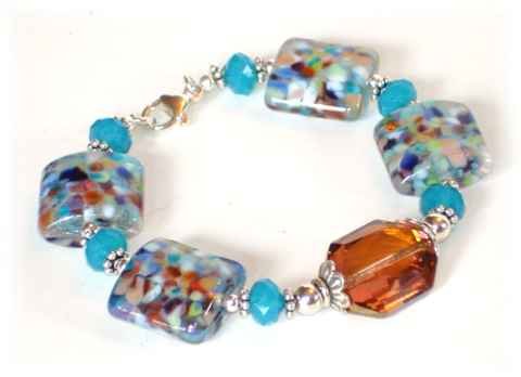 Carnivale Glass Bracelet with Swarovski Crystals