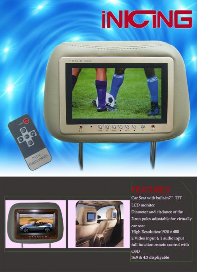 Car Headrest LCD Monitor CM01-02