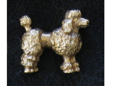 Poodle Gold tone Pin, Dog, Hat or Lapel Tac