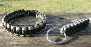 9 Inch ACU & OD Paracord Bracelet & Key Chain