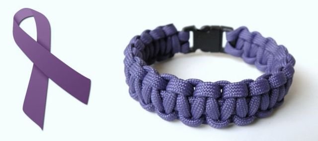 9 Inch Purple (Alzheimers Awareness) Paracord Bracelet