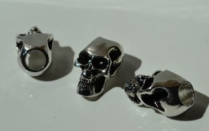 10 - Metal Alloy Skull Beads For Paracord Lanyards & Bracelets
