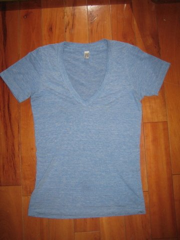 American Apparel blue v-neck Tee - XXS/ XS