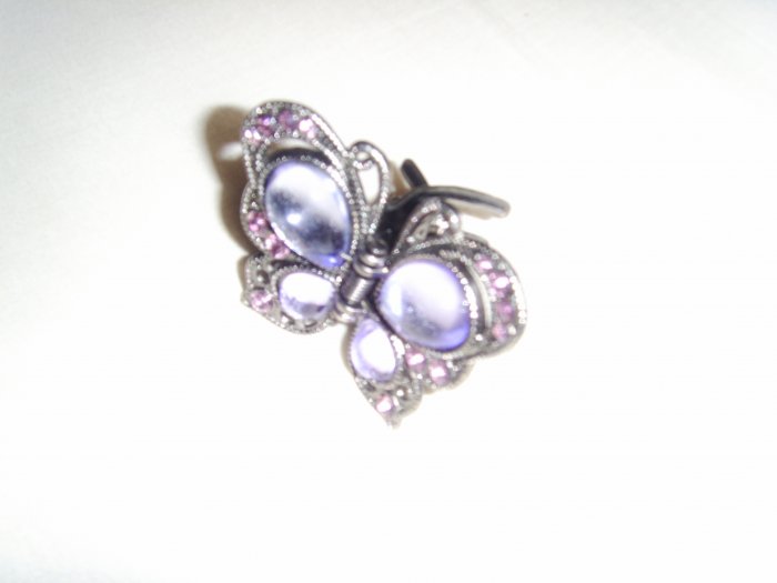 Purple butterfly hair clip