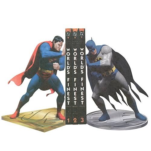 DC Superman Batman Worlds Finest Bookends