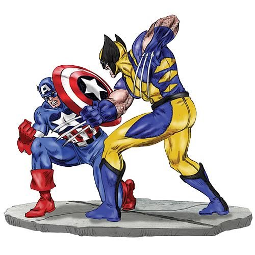 Captain America vs Wolverine 1:12 Scale Metal Statue