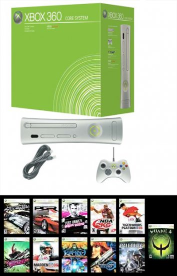 Xbox 360 Core System + 11 GAMES