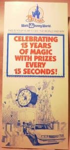 WALT DISNEY WORLD FLORIDA 15TH ANNIVERSARY BROCHURE