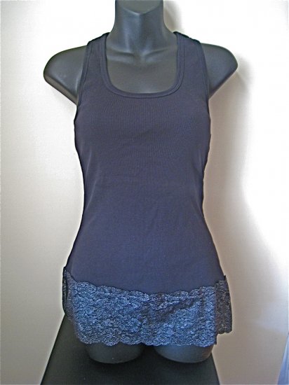 NWOT Black Lace Hem Tank Express Medium