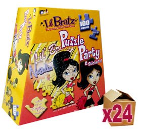 24 x Lil' Bratz 100 Piece Puzzle Party & Stickers