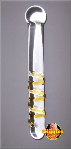Twisty Wand - Amber Pyrex Glass Dildo