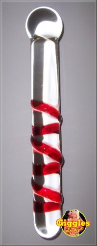 Twisty Wand - Red Pyrex Glass Dildo