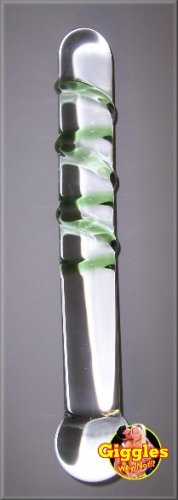Twisty Wand - Green Pyrex Glass Dildo