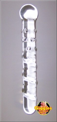 Bumpy Twisty Wand - Clear Pyrex Glass Dildo
