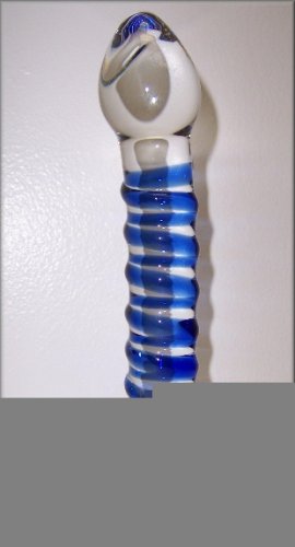Light Up Glass - Blue Pyrex Glass Dildo
