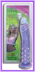 Glow Daddy Studded Liquid Filled Glass Dildo