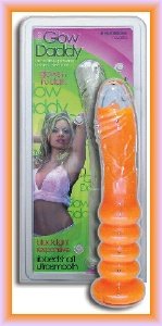 Glow Daddy Ribbed 10" Liquid Filled Glass Dildo
